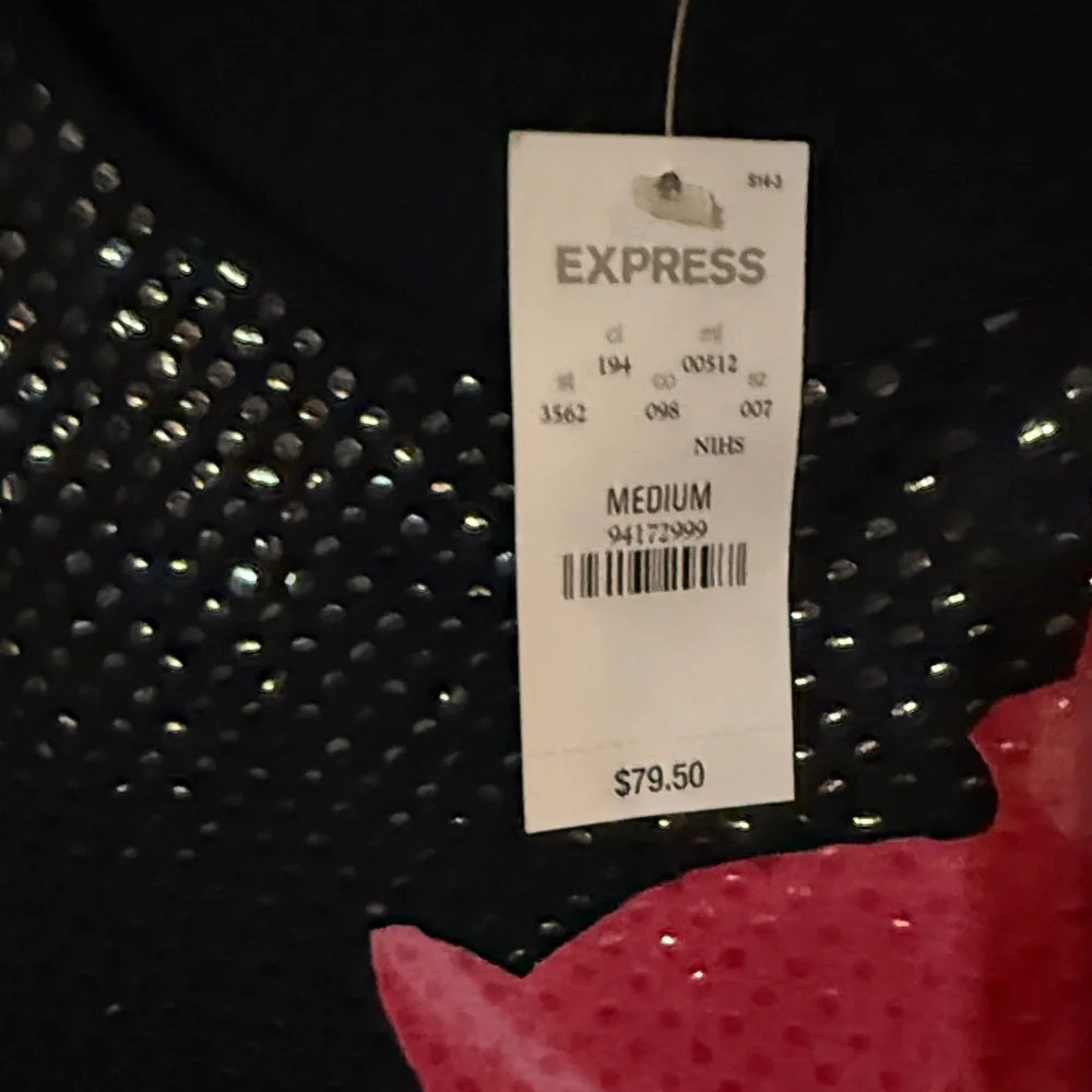 Express Black Dress with Pink Floral Design - Picture 3 of 10